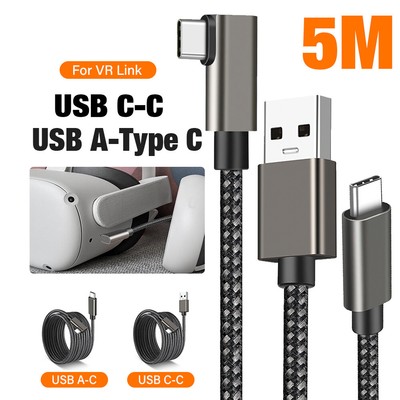 USB Type C 90 Degree Elbow Steam VR Headset Link Cable For Oculus Quest/Quest 2