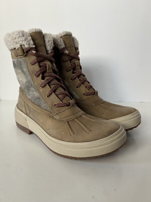 Woman's Size 9 Merrell Haven Mid Lace Polar Waterproof Boots Brown Suede