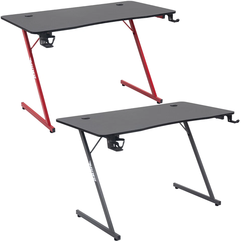 MUWO "Vision" Gamingtisch MW-343 grau rot schwarz neu