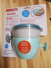 Skip Hop Baby Bowls, Easy-Grab, 2 Pack, Grey/Soft Teal - NEW