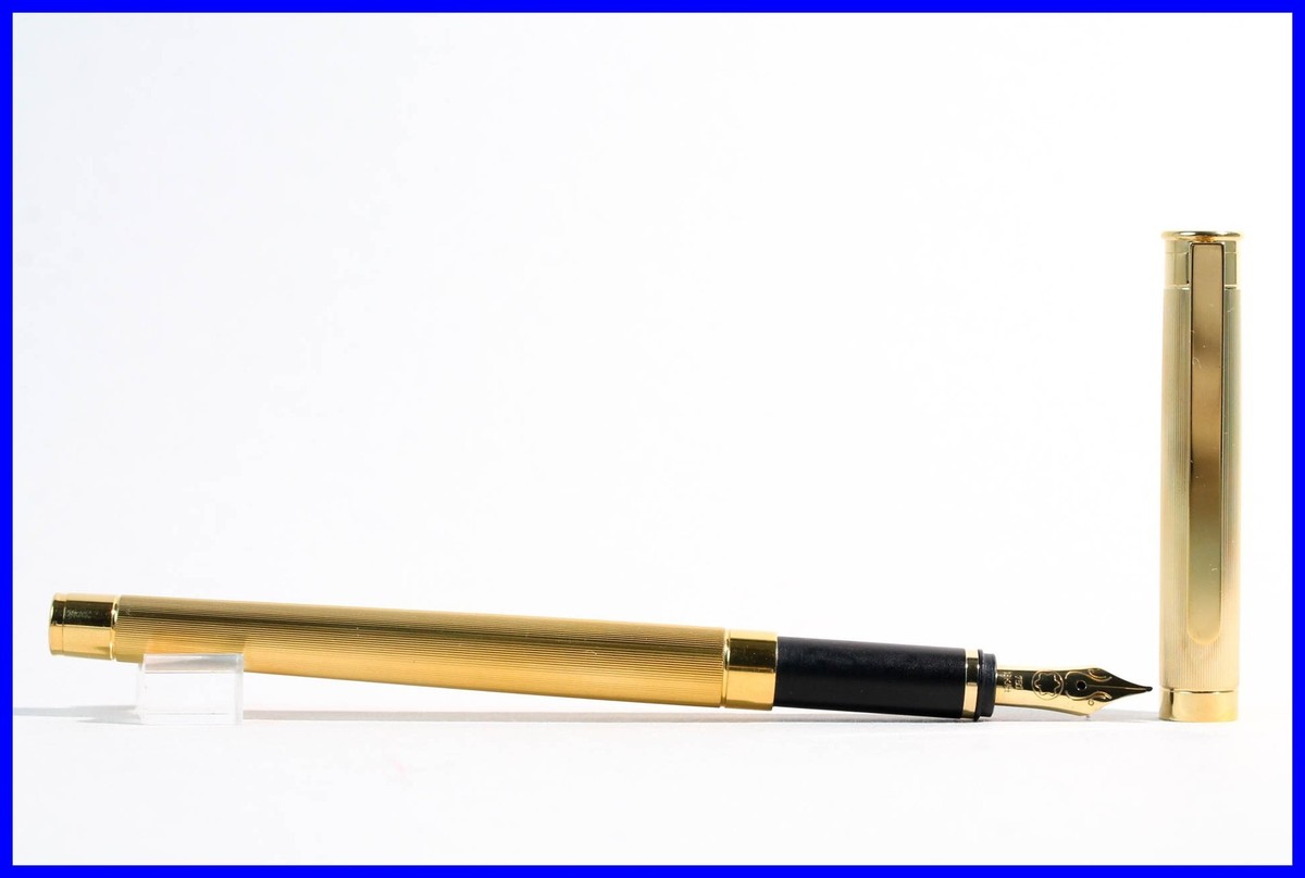 All golden Pin Striped MONTBLANC NOBLESSE Fountain Pen / Nib in