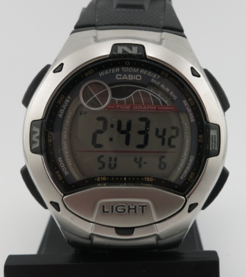 Casio Tide and Moon Graph Dual Time Digital Watch - W-753- New