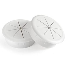Pack-3/8 Inch Flexible Desk Grommet,Organize Wires 2-3/8 Inch-White 2 White