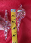 3 Studio Art Glass Christmas Ornaments Iridescent Blown Bulb Drop — photo 2