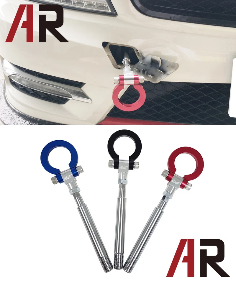 Barra de gancho de remolque delantera de forja de aluminio JPM para 2008-2014 M-Benz W204 clase C "ROJO" Foto 3 de 3