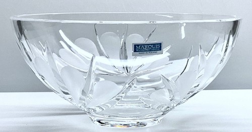 WATERFORD CRYSTAL ☘️ 💎 MARQUIS ~ FROSTED FLOWER PEDAL W DEEP CUT LEAVES 7" BOWL - Picture 4 of 7