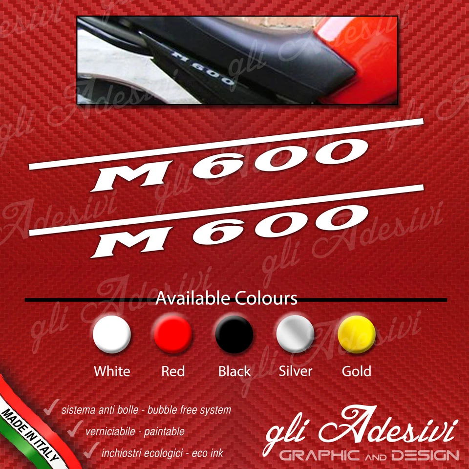 Coppia adesivi Ducati Monster M 600 M600 per fianchetto