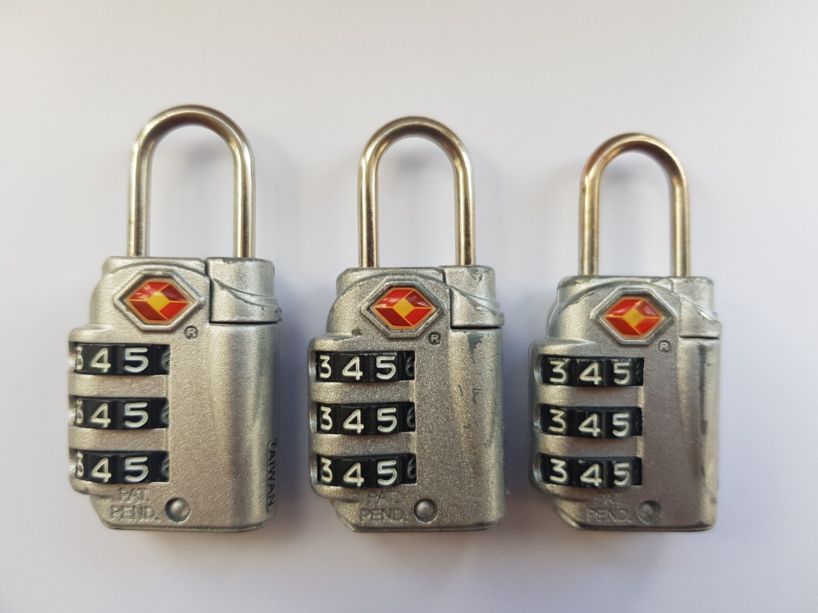 3 x BROOKSTONE TSA APPROVED COMBINATION LUGGAGE LOCKS SILVER eBay