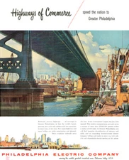 Carl Evers Philadelphia Electric Company Ben Franklin Bridge 1954 Magazine Ad