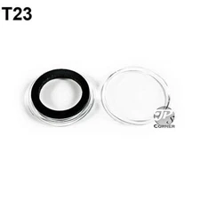 AirTite T23mm (.905") Coin Holder Capsules with Black Rings, Quantity of 10