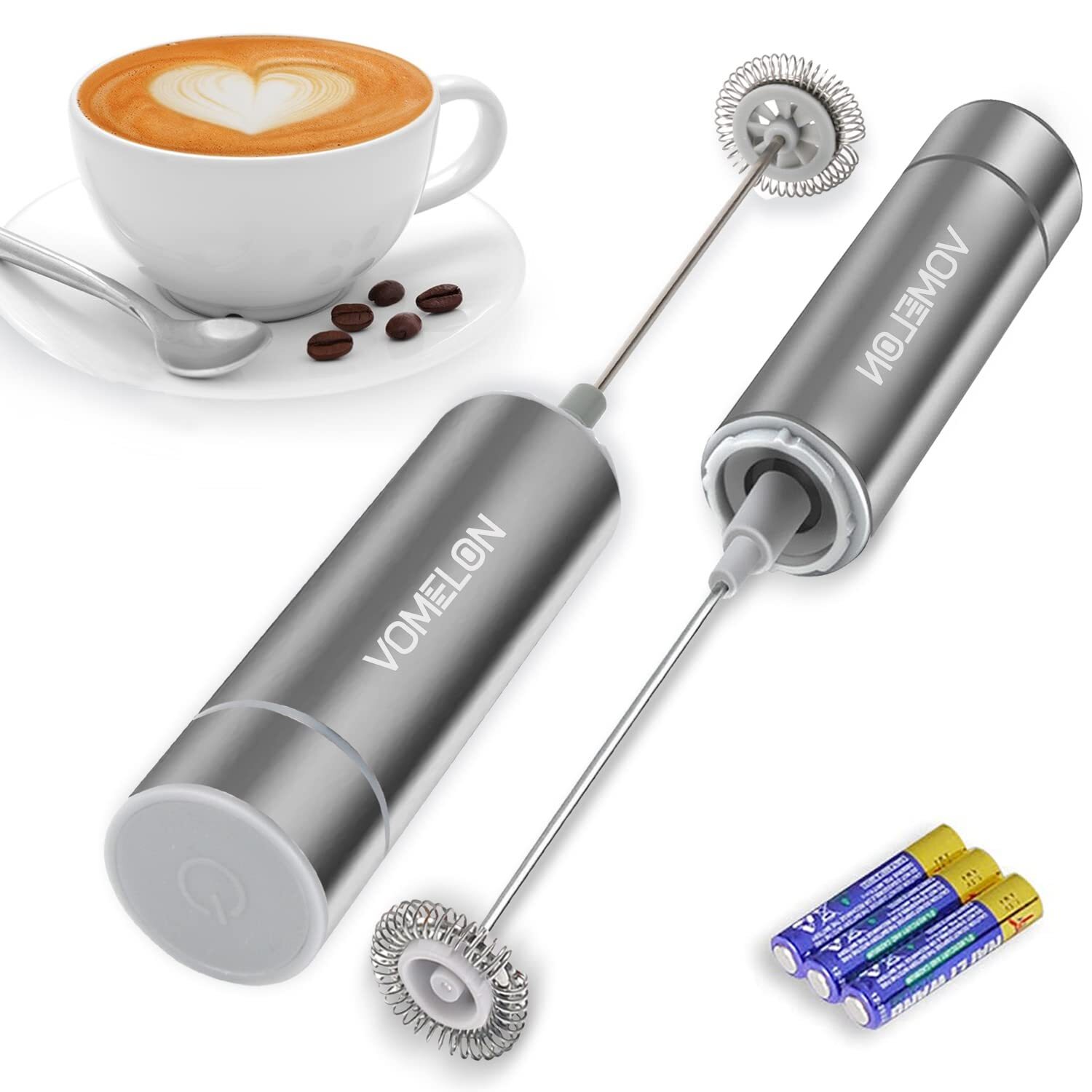 Milk Frother, Handheld Battery Operated Frother for Coffee,Portable Drink Mix...-image