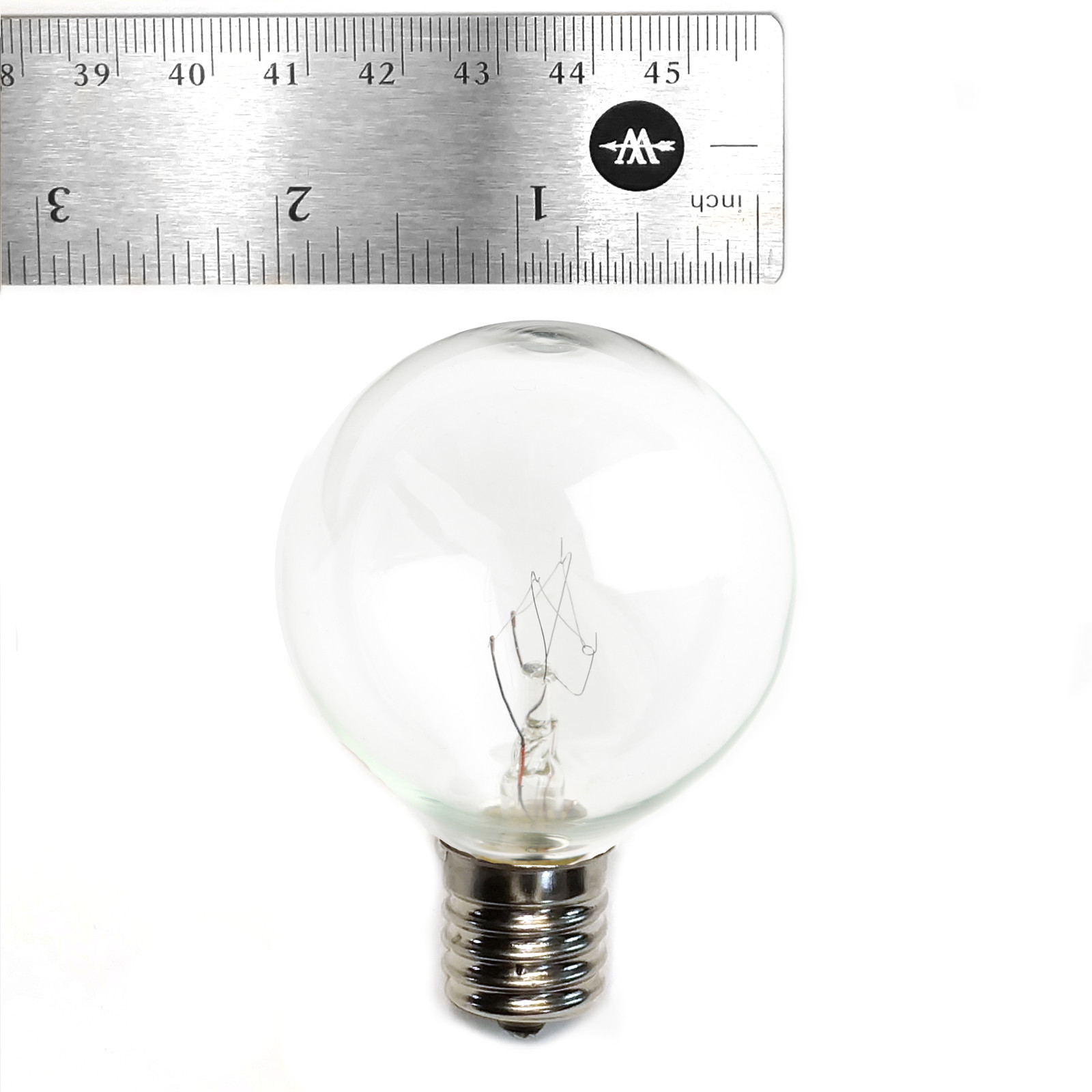 Box of 25 G50 Clear 2" 7W C9 E17 Base String Light Replacement Bulbs