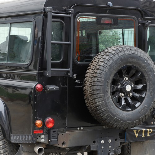 Black Rear Ladder For Station Wagon For Land Rover Defender 90 110 130 2004-18 - Picture 3 of 12