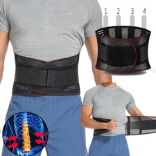 Men Copper Back Pro Compression Belt Adjustable Lower Lumbar Back Brace Support