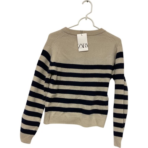 Zara Kids Cashmere Sweater 13-14 Years 164 cm Ivory Blue Striped1505/701 NWT - Picture 3 of 19