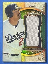2013 Topps Triple Threads Emerald Patch Adrian Gonzalez 9/18 TTUJR-AG03 Dodgers