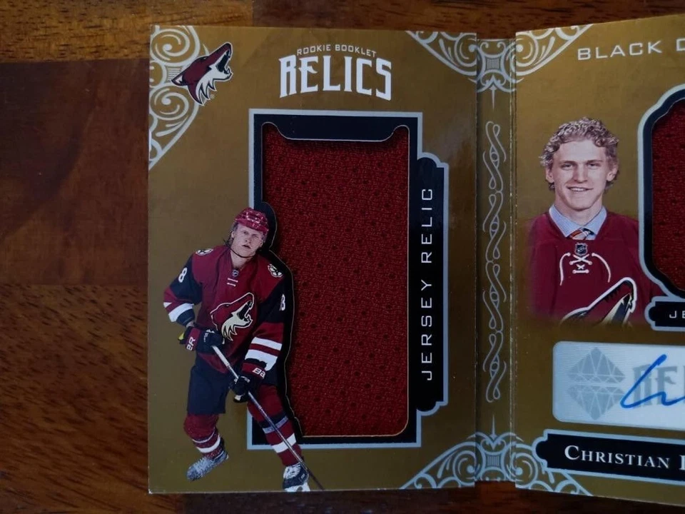 2016-17 Black Diamond " Christian Dvorak" Gold Rookie Booklet Relics Auto 36/49 - Image 4 of 4