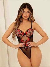 Sexy Unterwäsche Body Spitze Strass Unterjacke Sexy Schwarz String 072932