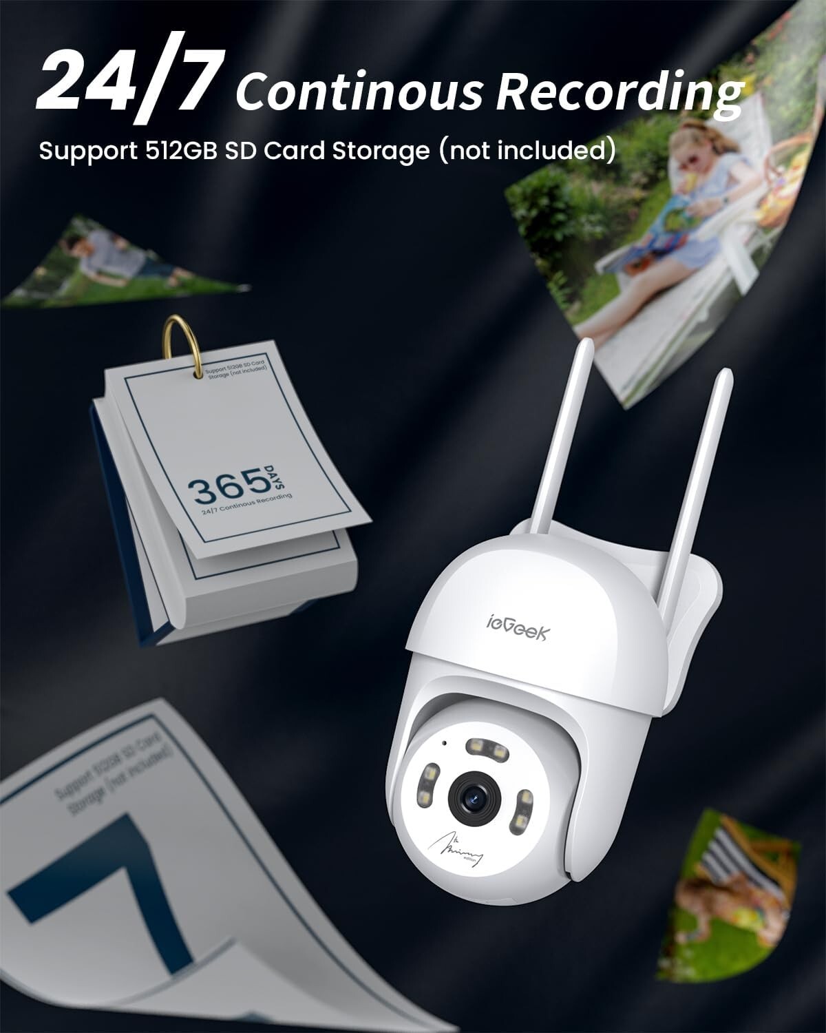 ieGeek 6MP 360° Wireless WiFi Security Camera Outdoor Auto Tracking