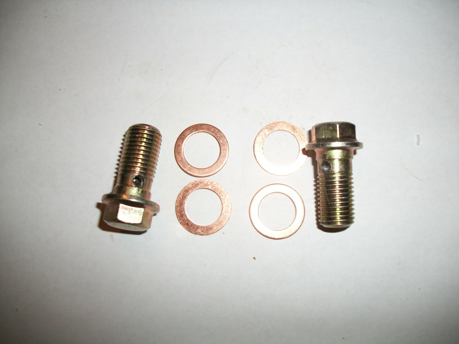 LARGE GM, 1977 AND OLDER , DISC BRAKE CALIPER BANJO BOLT SET (7/16") W