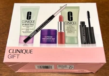 New Clinique 6 Piece Gift Set Box Makeup Skincare Samples