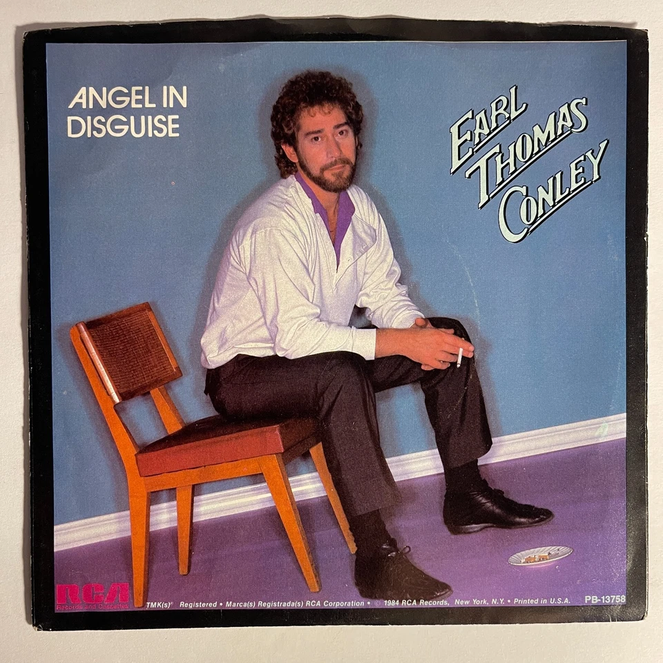 Earl Thomas Conley ‎– Angel In Disguise 7" Vinyl & Picture Sleeve 1983 RCA ‎ - Image 2 of 3