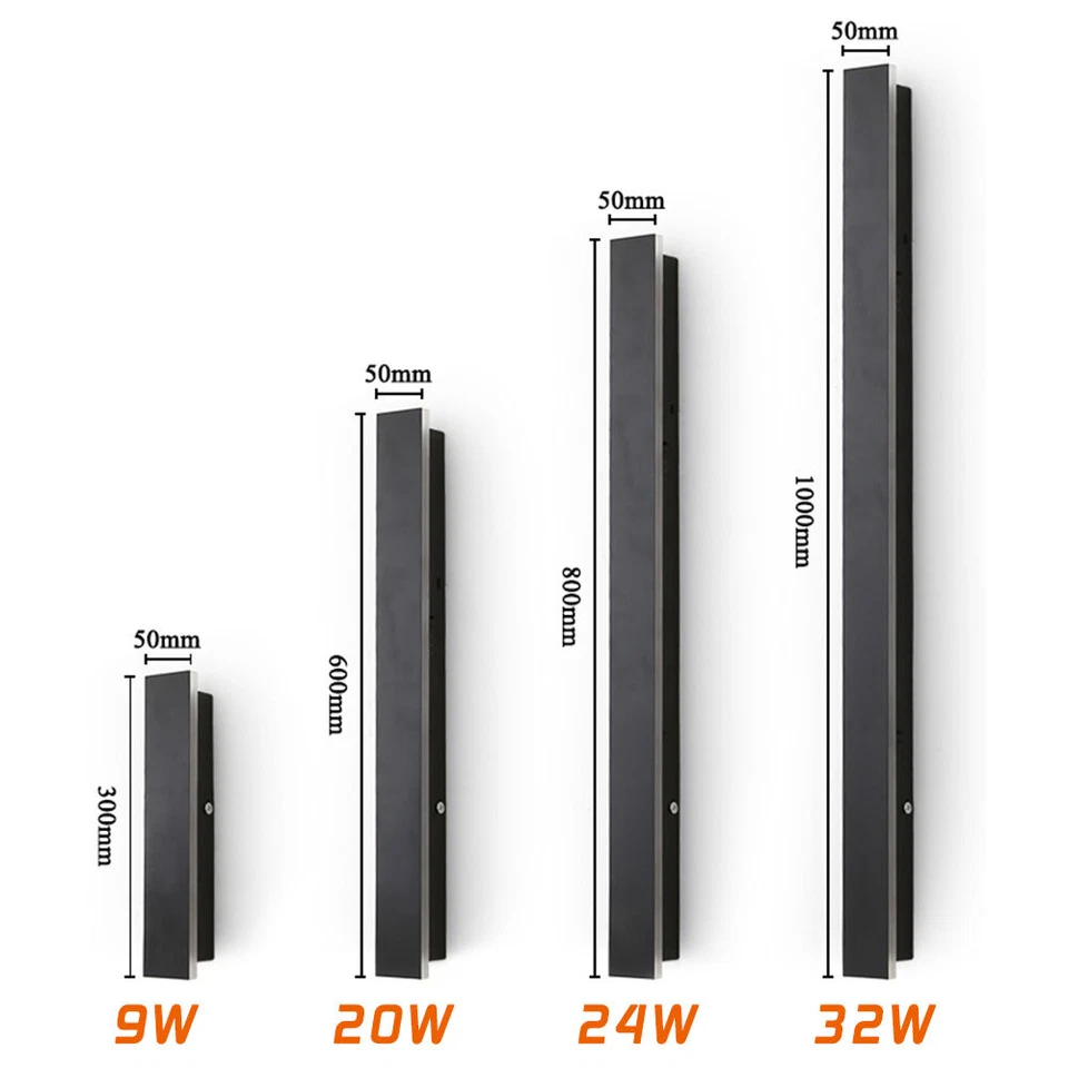 Long Strip Wall Lights Sconce Exterior Modern Waterproof Outdoor Indoor LED Lamp - Image 4 of 4