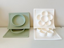 EzPz BRAND NEW Suction Mats SET Of 4 Sage Green And White