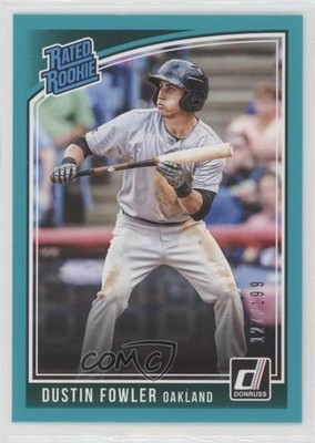 2018 Panini Donruss Rated Rookies Teal Border /199 Dustin Fowler Rookie RC 0l2