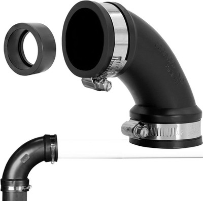1.5'' Flexible PVC 90-Degree Elbow Includes Optional 1.25'' Reducer Bushing for DW