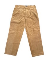 Vintage Polo Ralph Lauren Corduroy Pants Pleated Brown Made In USA Size 36x30