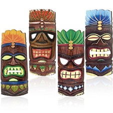 Wooden Tiki Masks Wall Hanging 12" Tiki Bar Totem,Stylish