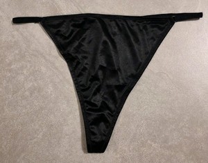 Sexy Satin Smooth Thong Black XL