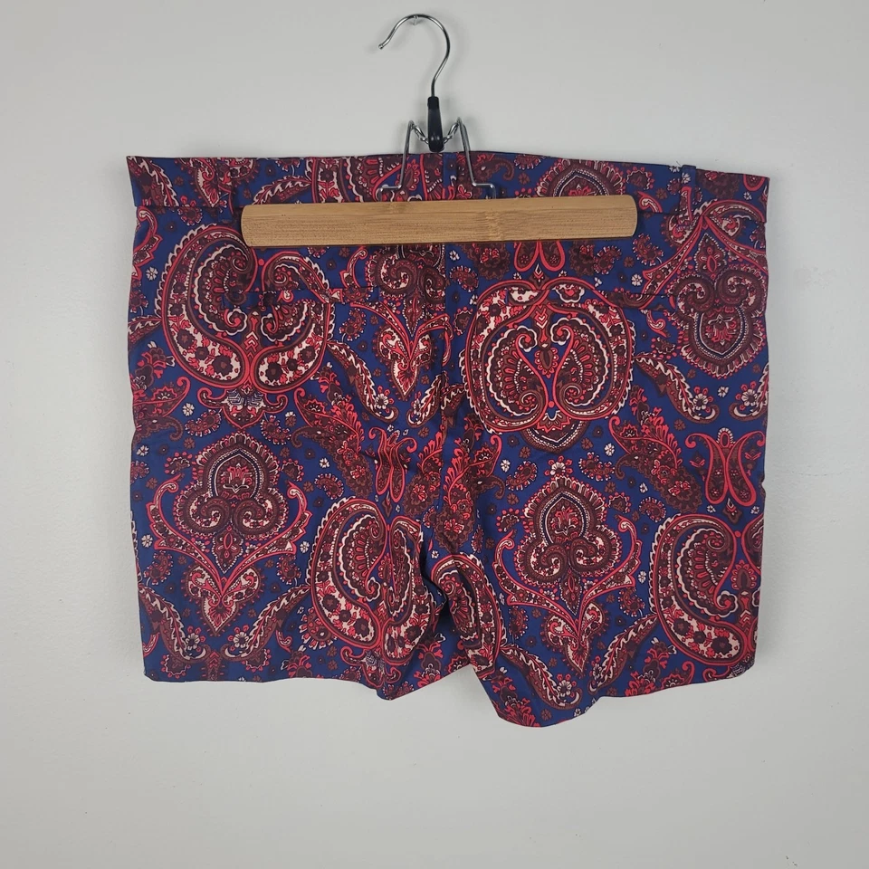 Pantalón corto para mujer Banana Republic azul/rojo/rosa bolsillo frontal cachemir talla 12 Foto 4 de 4