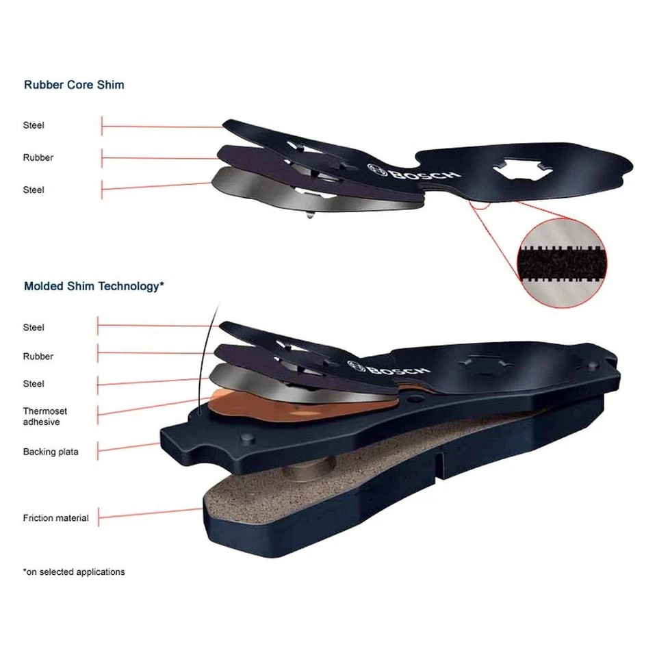 For Subaru WRX 12-14 Bosch BC929 QuietCast Premium Ceramic Front Disc Brake Pads Foto 3 de 3