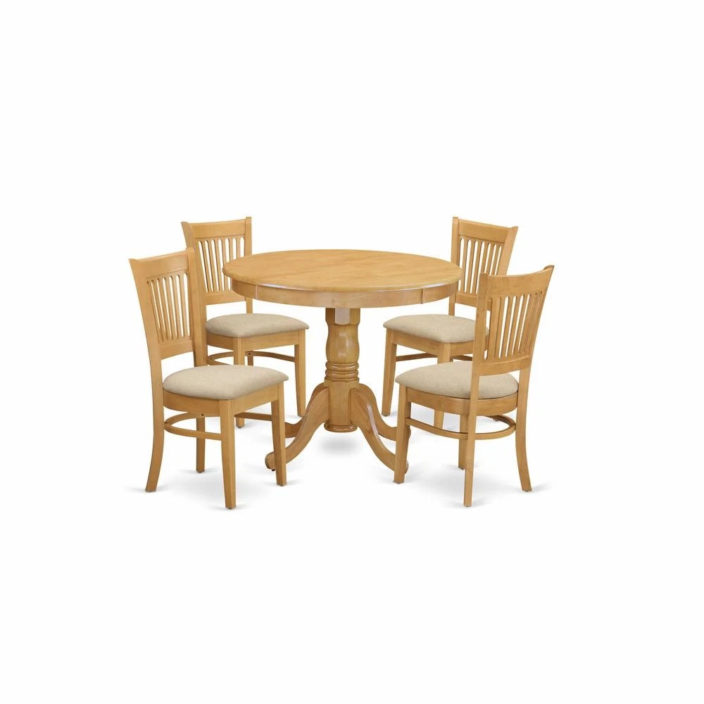 East West Furniture Antique Wood 5-Piece Dining Set