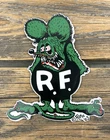 VINTAGE RATFINK R.F. 8x6.5" RAT SERVICE OIL GAS STATION GASOLINE PORCELAIN SIGN