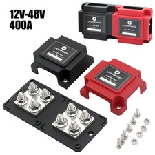 Power Distribution Block Heavy Duty Bus Bar Box M10*8 Terminal Studs 12-48V 400A
