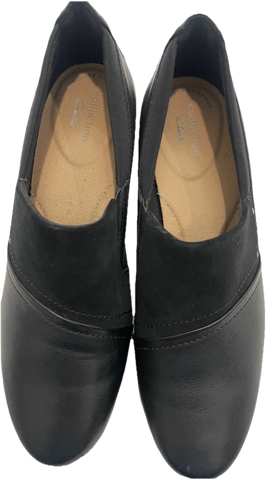 Clarks Emily Step Womens Black Leather Slip On Loafers Size 8 M New