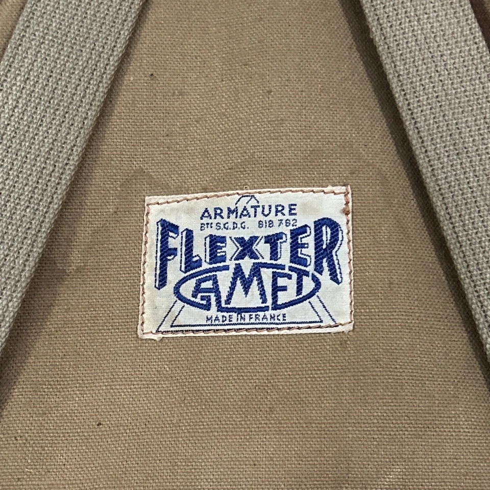 Mochila de senderismo de lona vintage hecha en Francia 1960 FLEXTER Foto 3 de 4