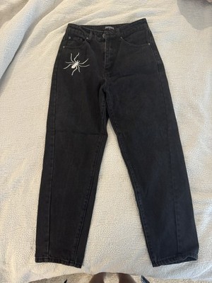 Disturbia Jeans Womens 26 Black Spider Web Denim Pants