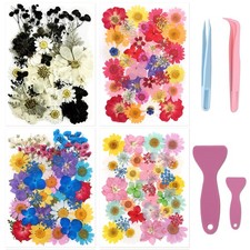 160 Pcs Dried Pressed Flowers with Tweezers for Crafts, Dried Flowers for Res...