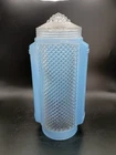 Antique Deco Glass Light Powder Blue Glass Skyscraper Torpedo 8-1/2" Lamp Shade