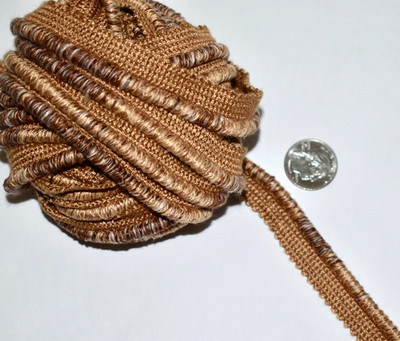 7.53 yds (271'') Samuel & Son STEPPE HEATHER CORD WITH TAPE Toffee 1/4'' Cord Trim