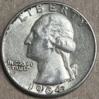1964 Washington Quarter. 90% Silver. Free Shipping!