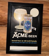 Vintage California Famous Acme Beer, Framed Advertisement