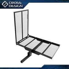47" Hitch Mount Cargo Carrier Hitch Cargo Rack with Integrated Folding Ramp