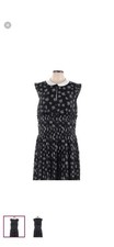 Kate Young for Target Black Shimmer Chiffon Dress S Peter Pan Collar Retro Mod