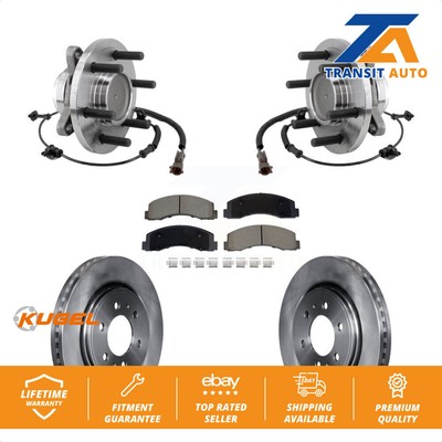Front Hub Bearing Disc Brake Rotor Pad Kit For Ford F-150 Expedition Lincoln RWD