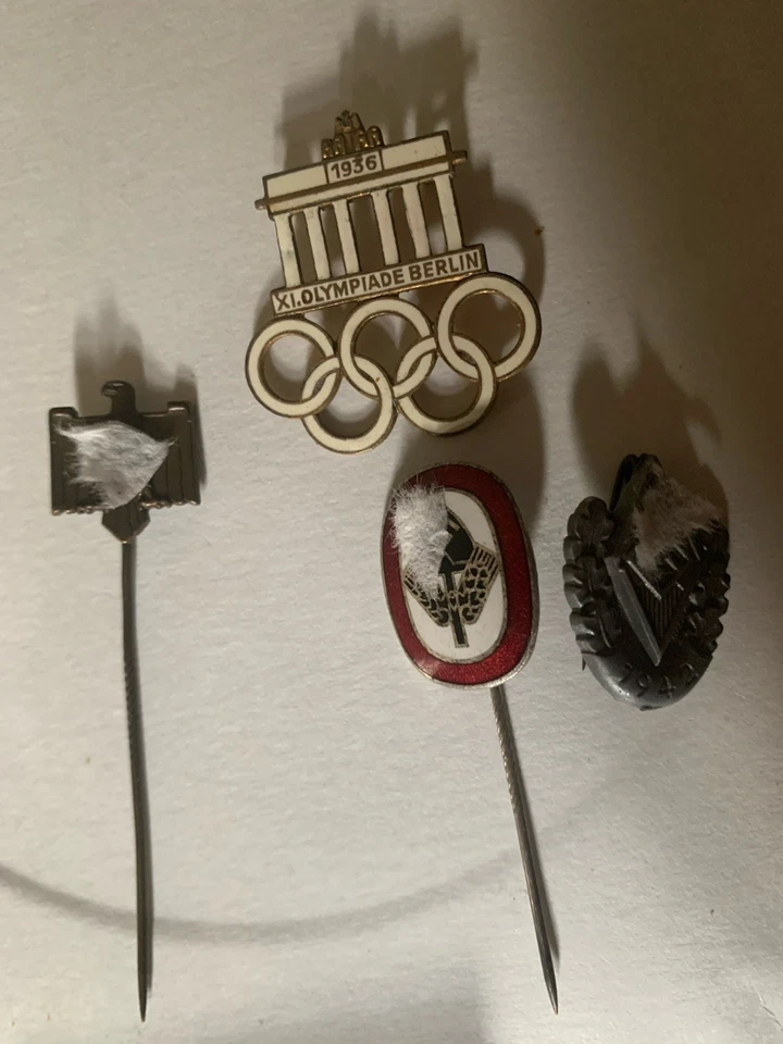 1936 Berlin Olympic Memorabilia Pins Collection Also Rad H.j. Original - Image 2 of 4